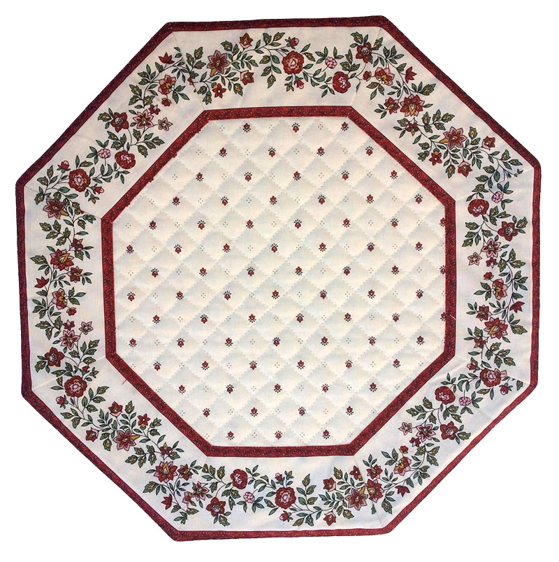 Placemats Octogonal Bordered (Calissons Fleurette.raw/red) - Click Image to Close